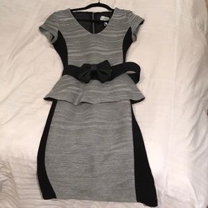 Grey/black peplum dress